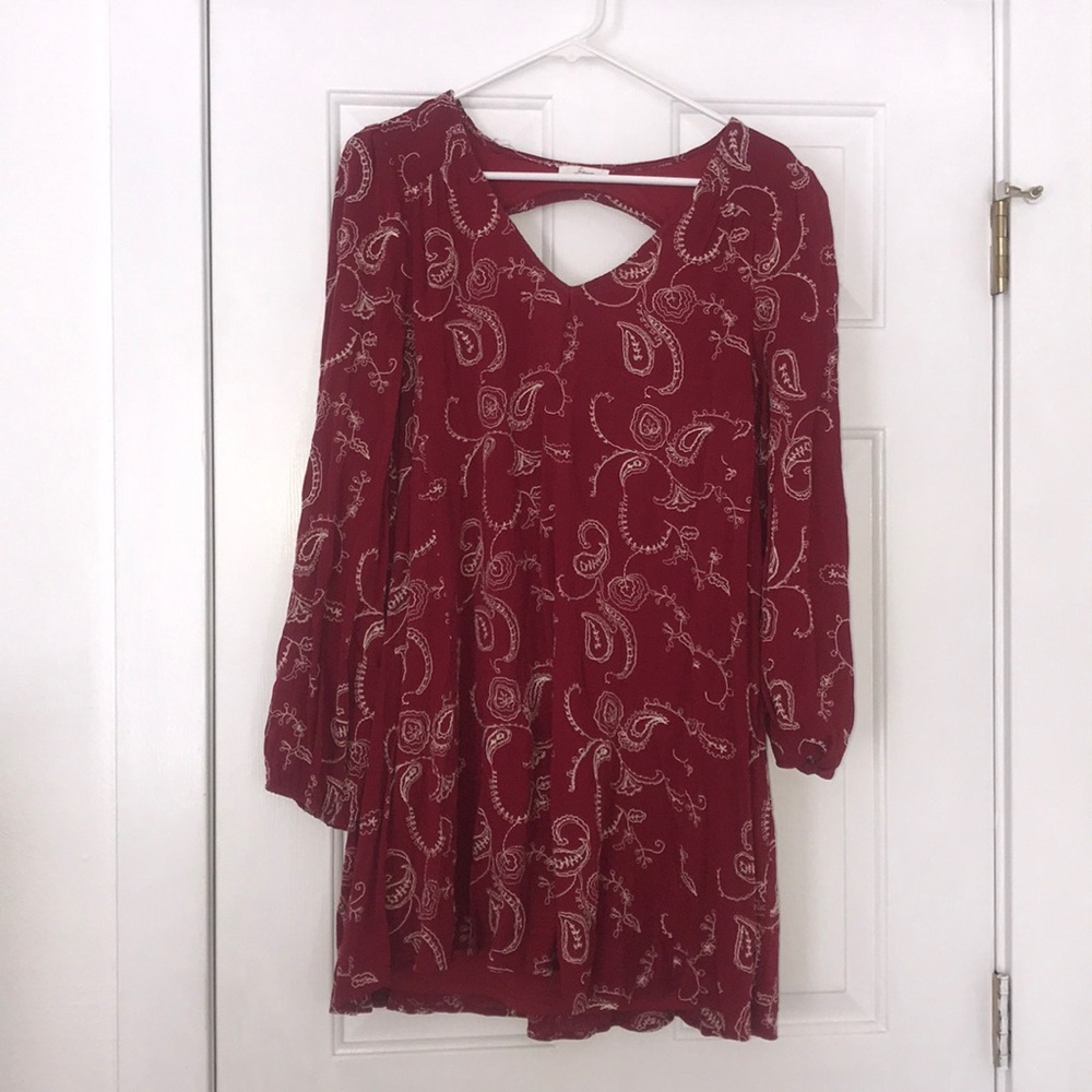 long sleeve red dress